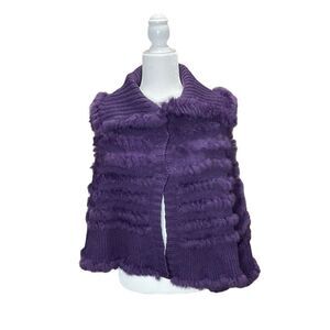 Donna by Donna Vinci Rabbit Fur Shawl